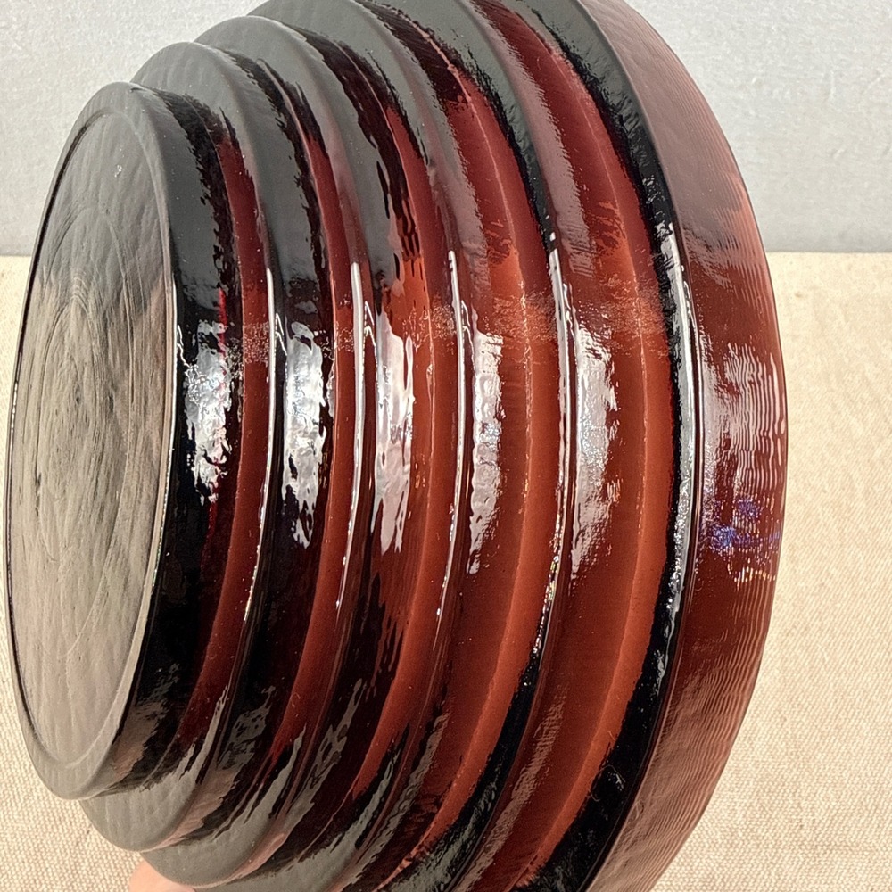 Blenko 9608L Amethyst Step Bowl Large Matt Carter - Picture 5 of 8